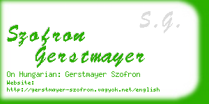 szofron gerstmayer business card